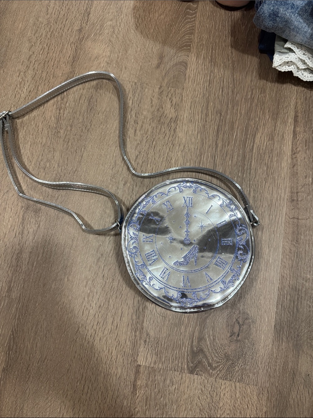 Disney Cinderella Silver Clock Face Crossbody Bag